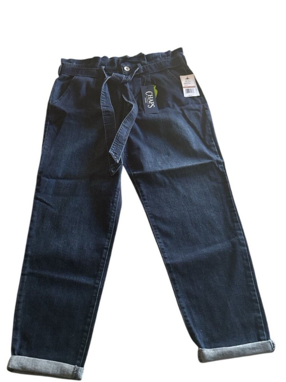 Chaps Jeans Women Paper Bag High Rise Belted Jeans Size 12/31 new